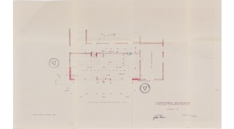 Planunterlagen aus dem Baugesucht von 1958, Grundriss des Verkaufsraums