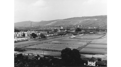 Blick auf das Eberhard-Bauer-Stadion, um 1970