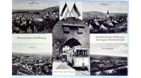 Postkarte zur Eröffnung der Städtischen Straßenbahn, 1912
