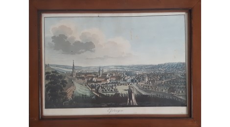 Blick auf die Wiesen und Gärten der heutigen Weststadt, Ende des 18. Jahrhunderts