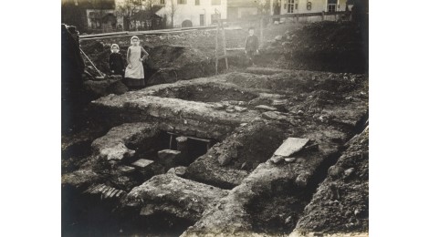 Ausgrabung der villa rustica 1909
