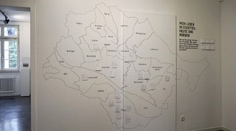 Ende der Ausstellung mit interaktiver Stadtteilwand, Foto: Daniela Wolf
